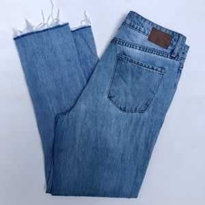 Leith High Rise Straight Frayed Hem Jeans